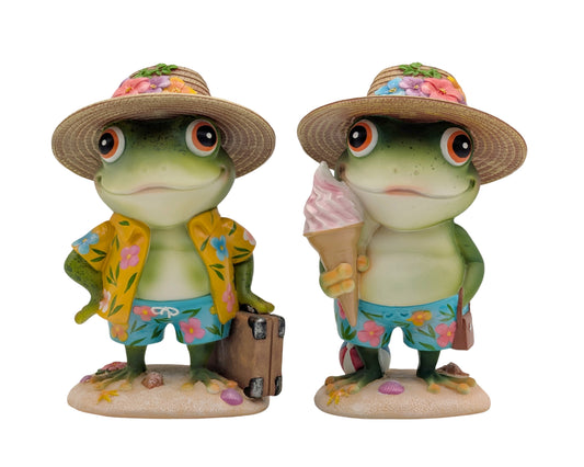 Bulk 4 Polyresin Holiday Frog Decor 2 Asst