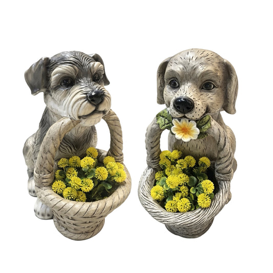 Bulk 2 Resin Dog Planter 37x20x39cm 2 Asst