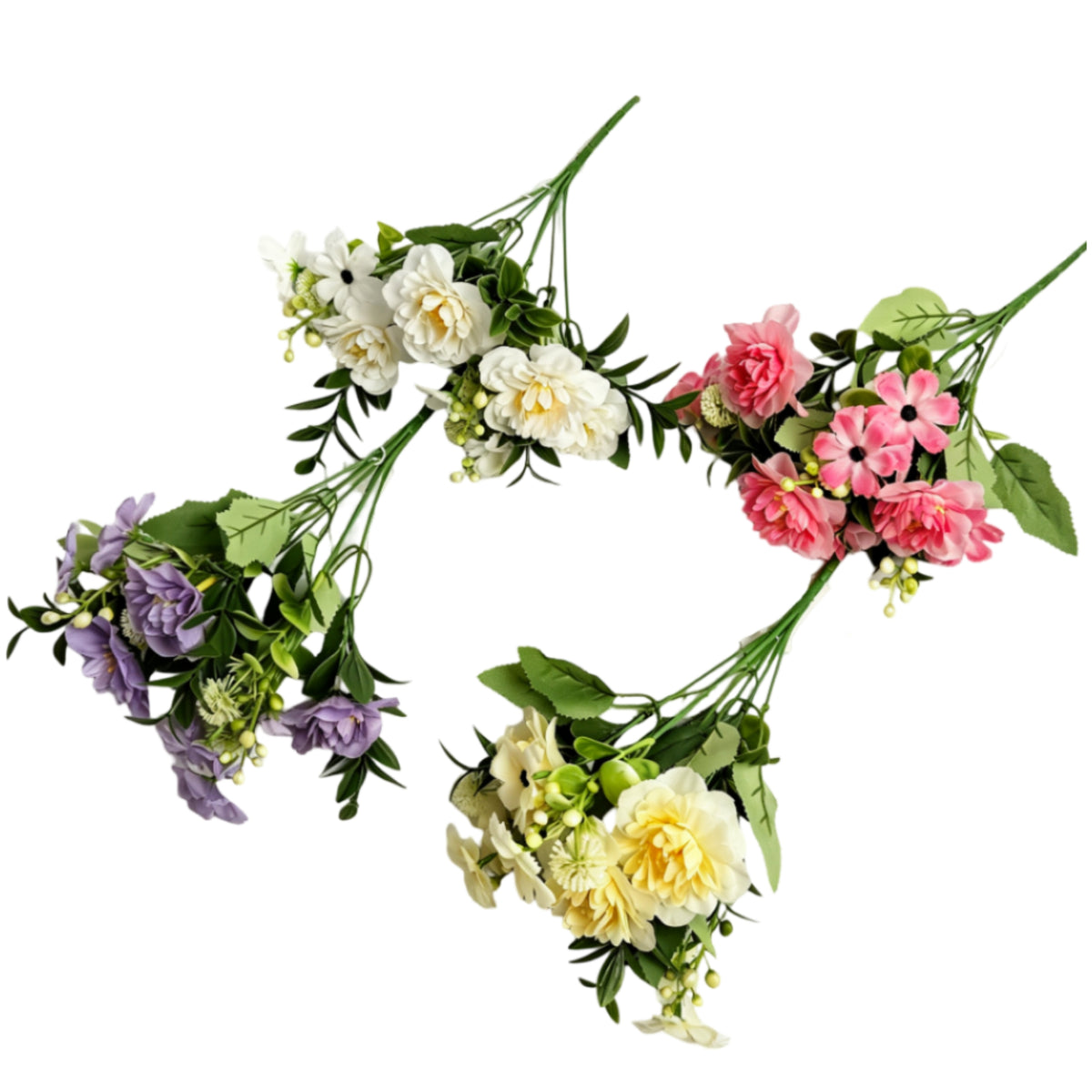 Bulk 24 Artificial Platycodon Flower Bunch 30cm 4 Asst