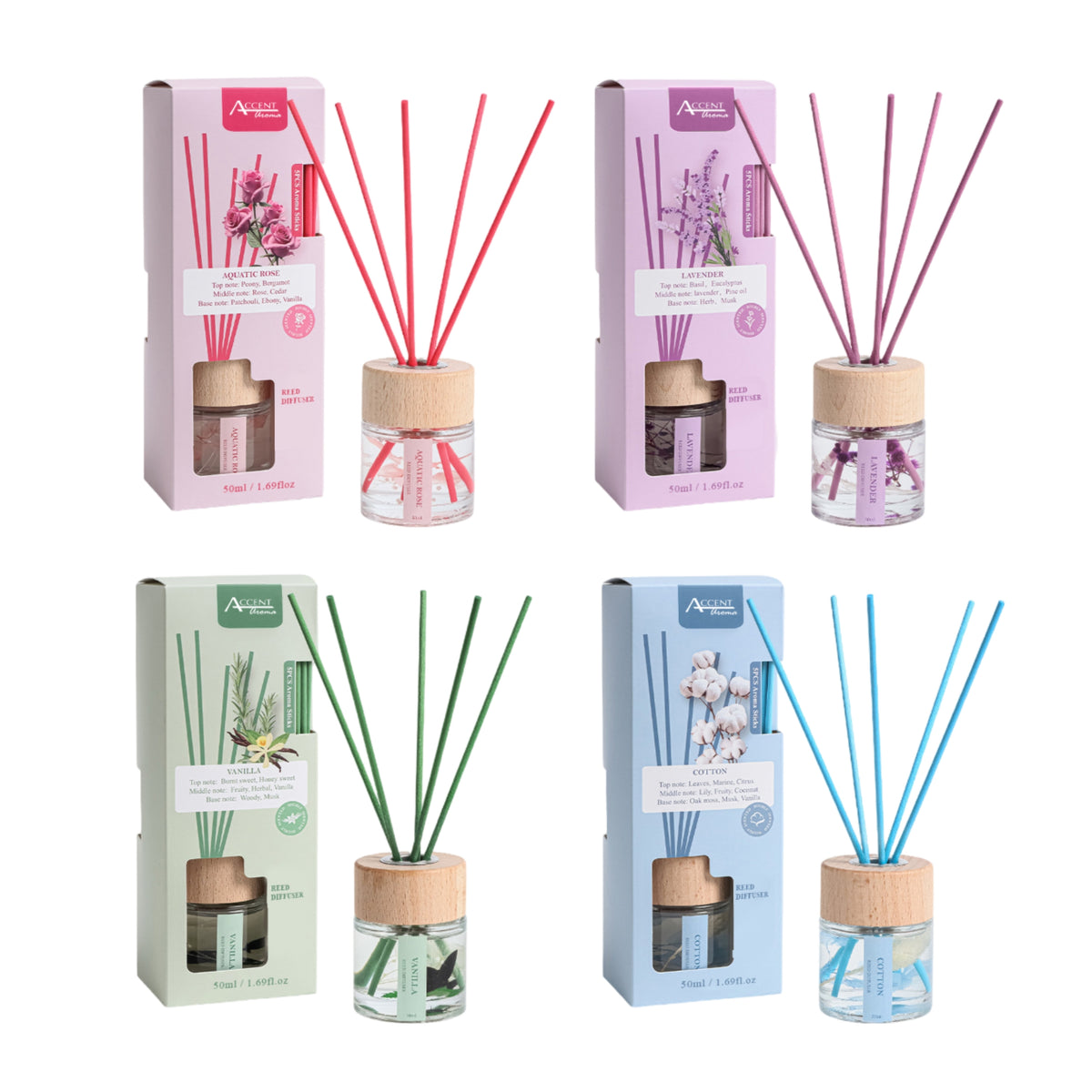 Bulk 24 Blossom Reed Diffuser 50ml 4 Asst