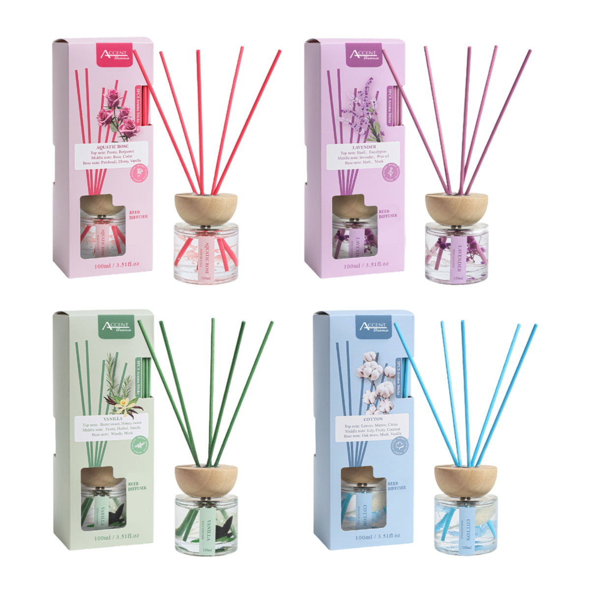 Bulk 24 Blossom Reed Diffuser 100ml 4 Asst