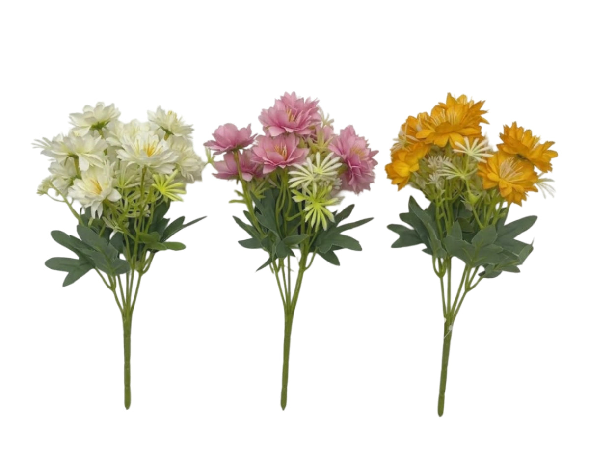 Bulk 24 Artificial Cosmos Flower Bunch 34cm 3 Asst