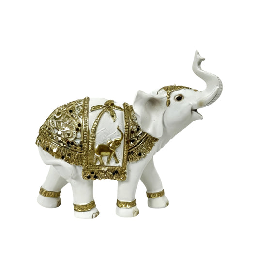 Bulk 6 Small Resin Gold Palm Elephant