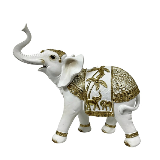 Bulk 6 Medium Resin Gold Palm Elephant