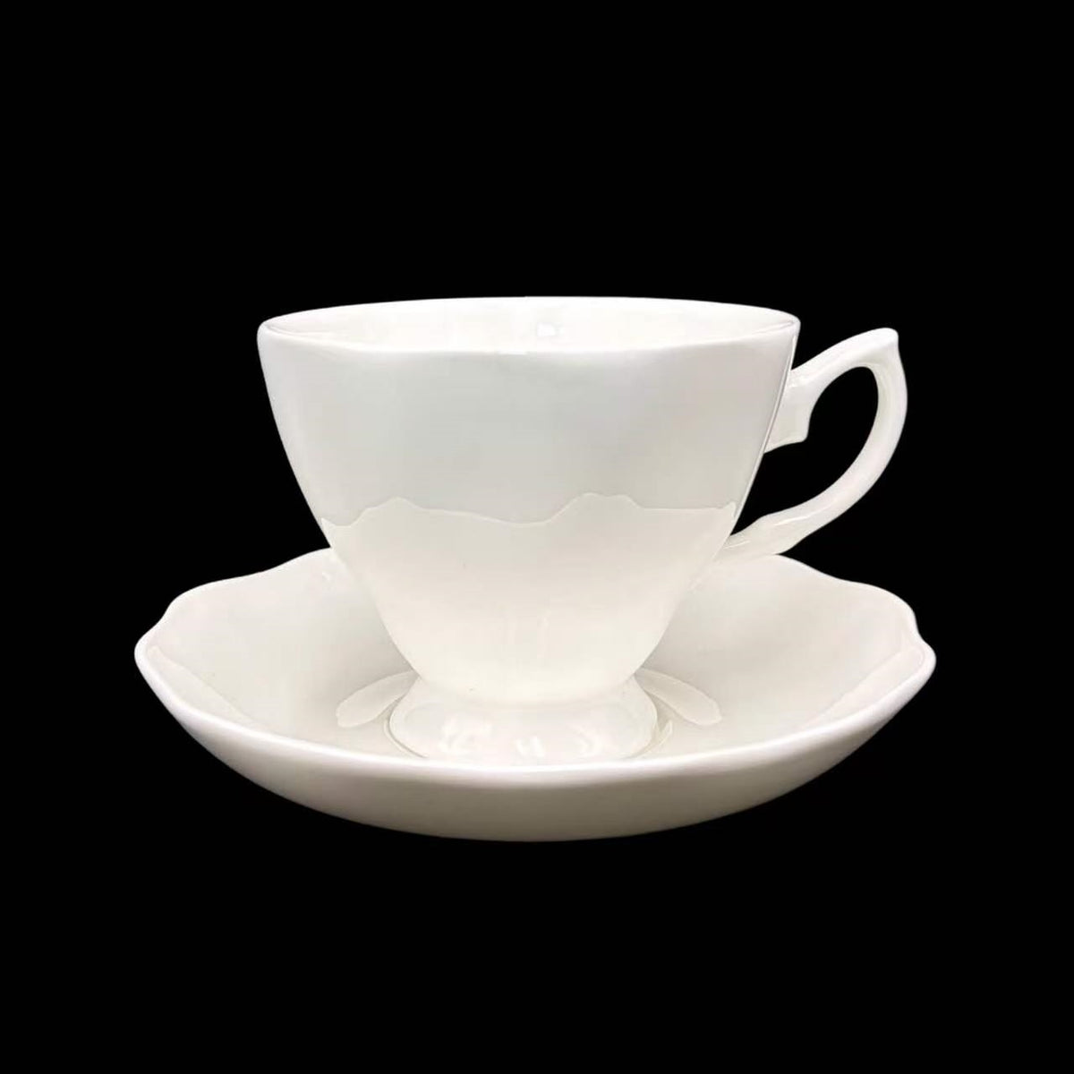 Bulk 24 White Bone China Flared Cup & Saucer 220ml