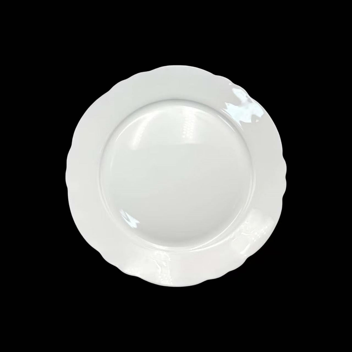 Bulk 24 White Bone China Scalloped Plate 20cm 8inch