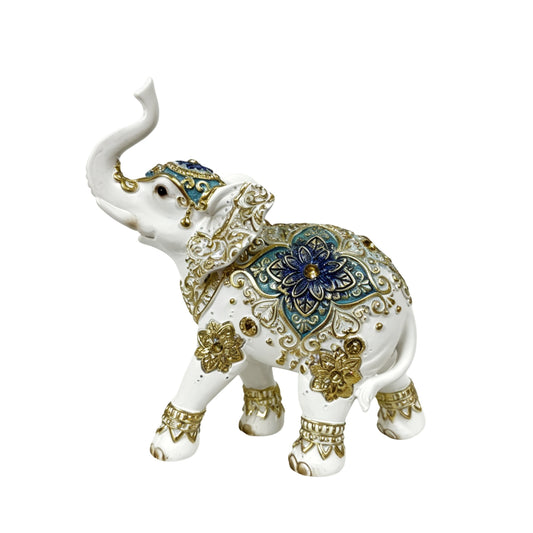 Bulk 6 Medium Resin Sapphire Filigree Elephant