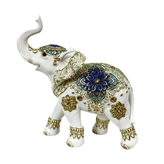 Bulk 4 Large Resin Sapphire Filigree Elephant