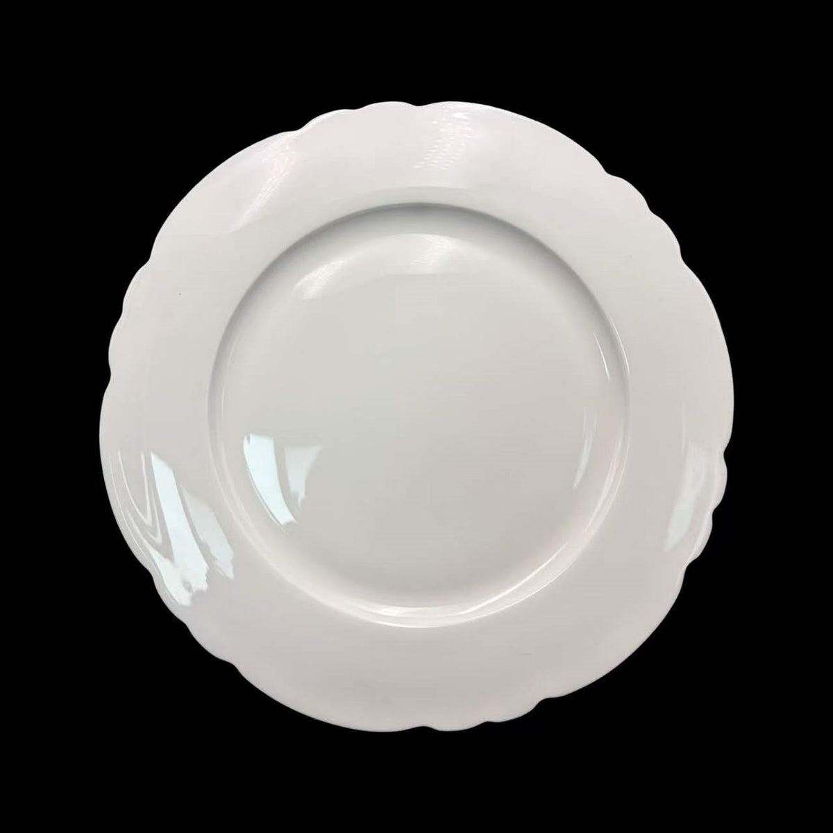 Bulk 24 White Bone China Scalloped Plate 27.5cm 11inch