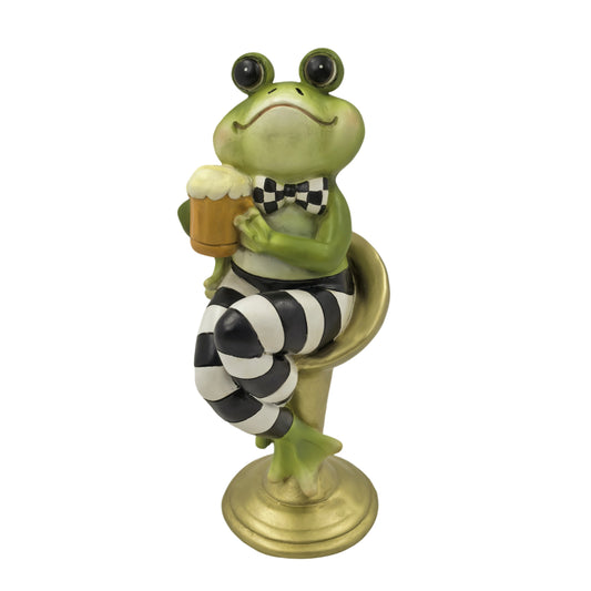 Bulk 6 Polyresin Sitting Frog Decor