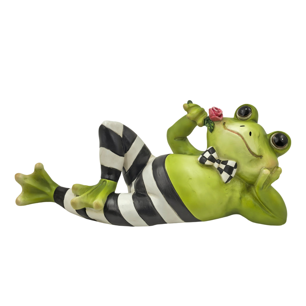 Bulk 6 Polyresin Lying Frog Decor