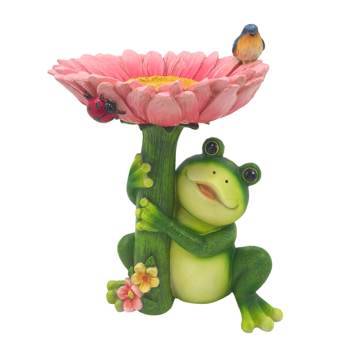 Bulk 4 Polyresin Garden Frog Birdfeeder