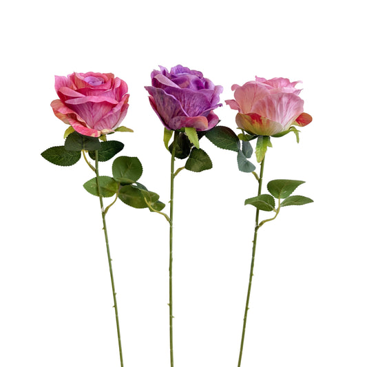 Bulk 24 Artificial Gradient Tone Rose Stem 3 Asst