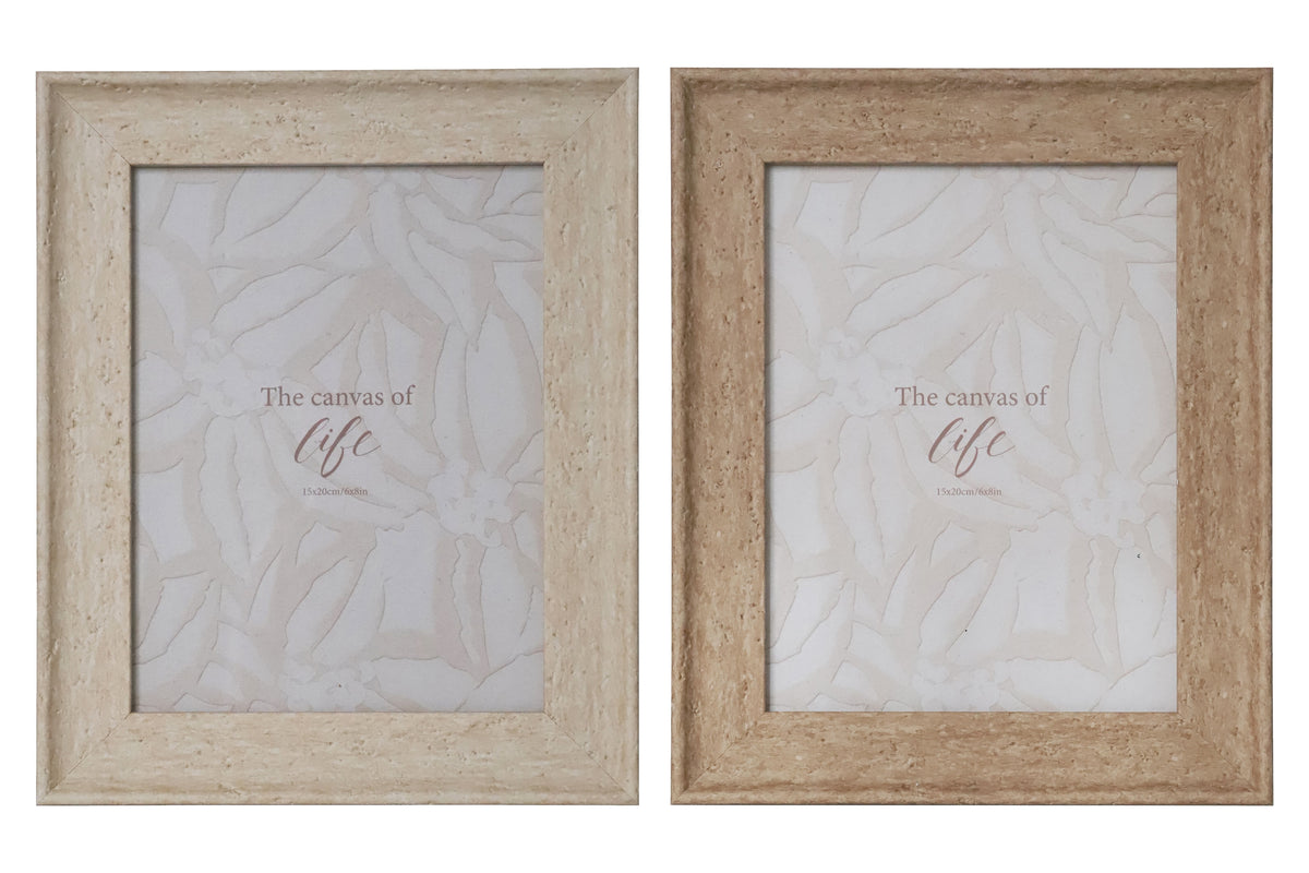 Bulk 24 Ps Photo Frame Oslo Natural 15x20cm 6x8in 2 Asst