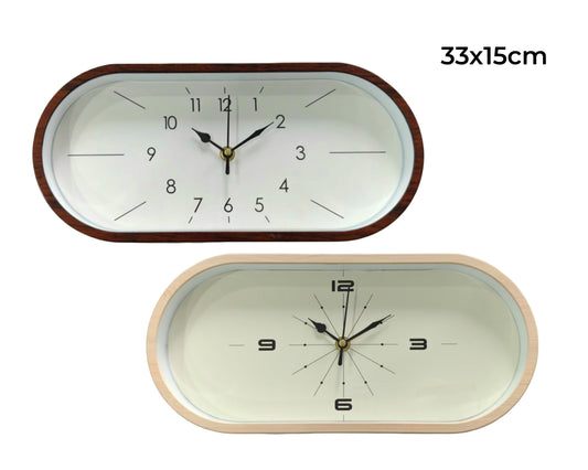 Bulk 12 Plastic Oval Wall Clock 2 Asst
