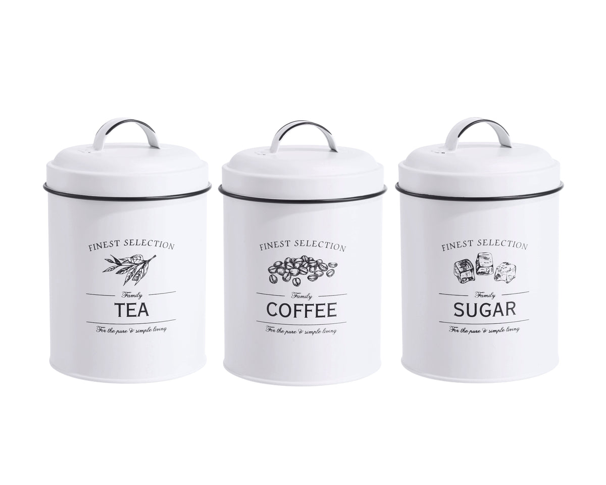 Bulk 9 Finest Selection Metal Kitchen Canister 3 Asst