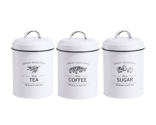 Bulk 9 Finest Selection Metal Kitchen Canister 3 Asst