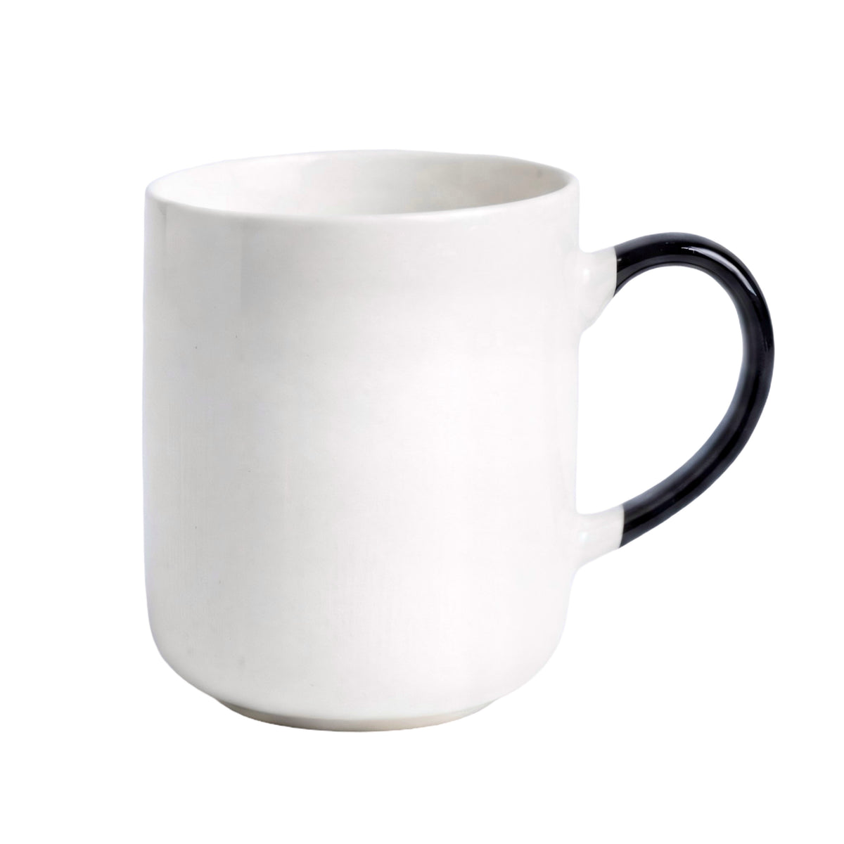 Bulk 24 White Mug with Black Handle New Bone China