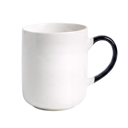 Bulk 24 White Mug with Black Handle New Bone China