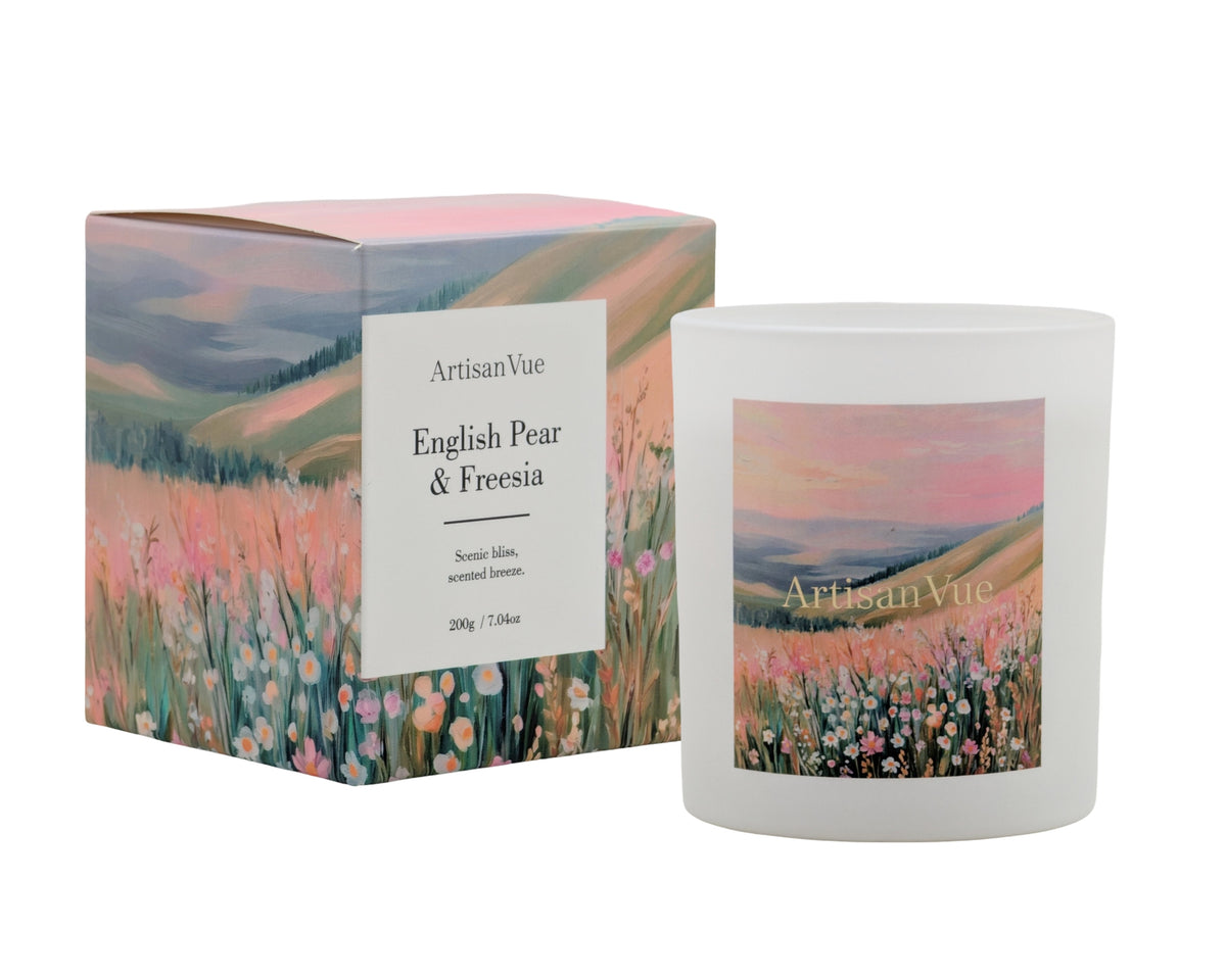 Bulk 6 Artisan Vue English Pear & Freesia Scented Candle