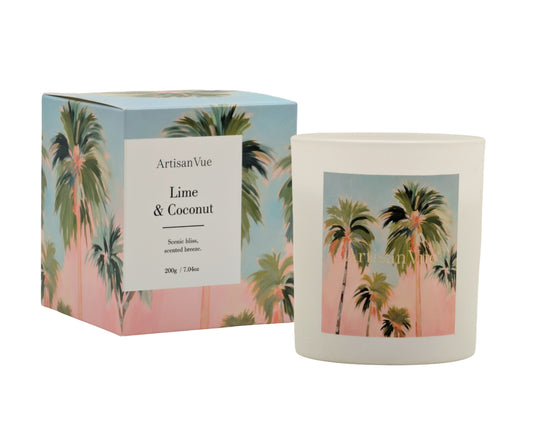 Bulk 6 Artisan Vue Coconut & Lime Scented Candle