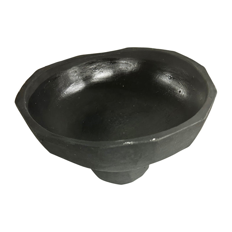 Contemporary Black Decorative Footed Bowl 23cm - Image 2