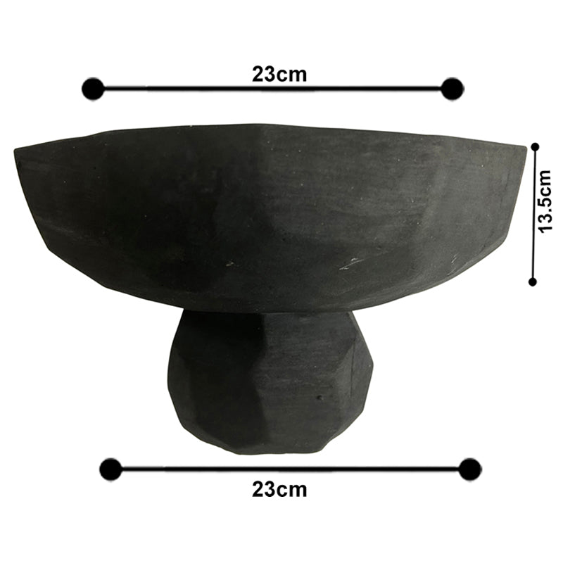 Contemporary Black Decorative Footed Bowl 23cm - Image 3