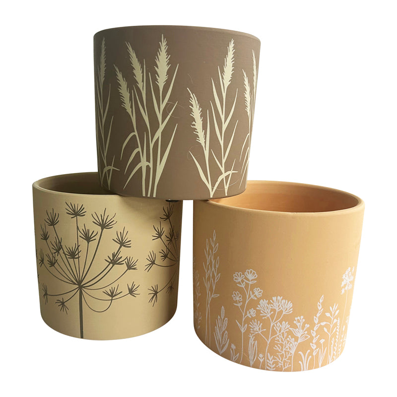 Set 3 Asst Flowergrass Design Planters w Hole + Plug 17cm - Image 3