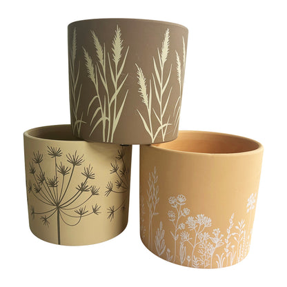 Set 3 Asst Flowergrass Design Planters w Hole + Plug 17cm - Image 3