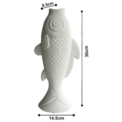 Contemporary White Fish Vase / Ornament 30cm - Image 4