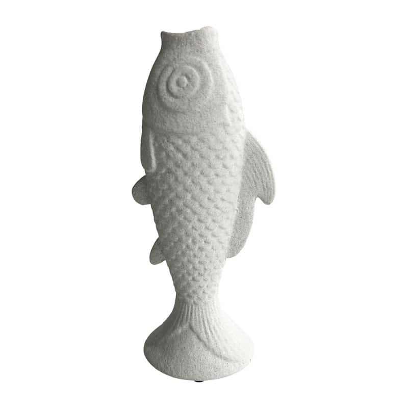 Contemporary White Fish Vase / Ornament 24cm - Image 2
