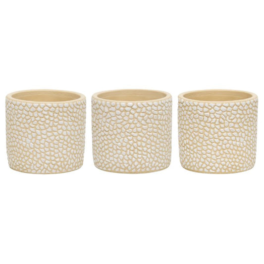 Set 3 Moulded Abstract Planters w Hole + Plug 14cm - Image 2