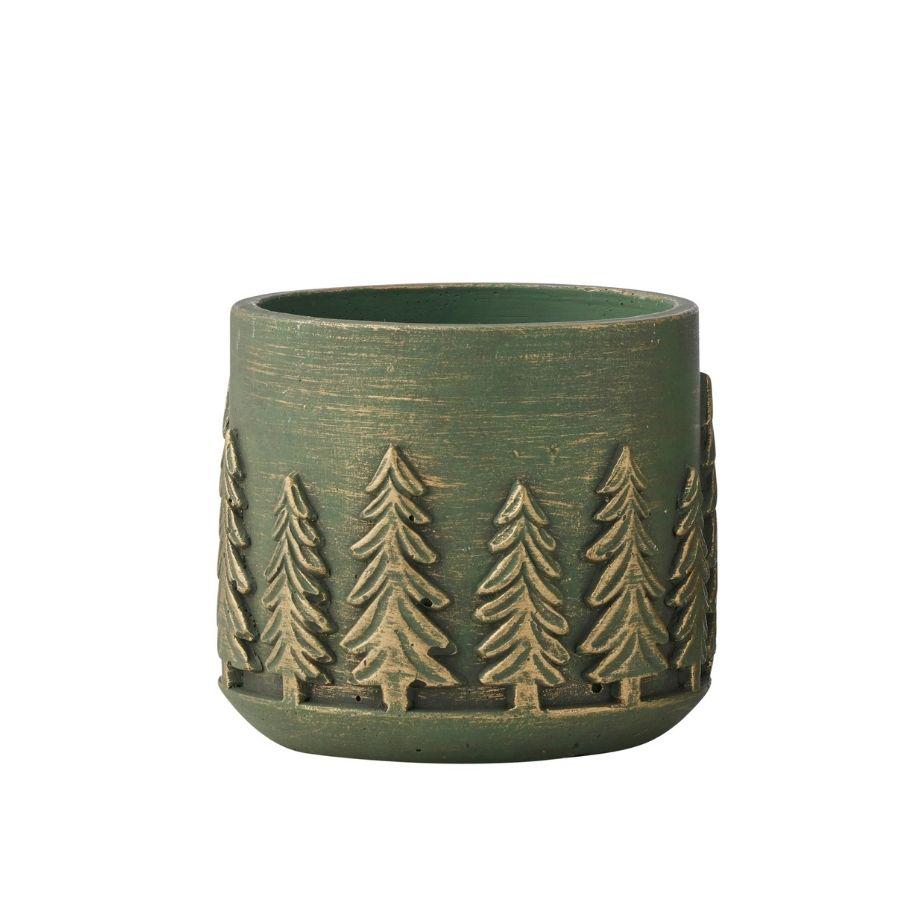 Green Christmas Trees Planter w/Hole & Plug 14.5*13cm