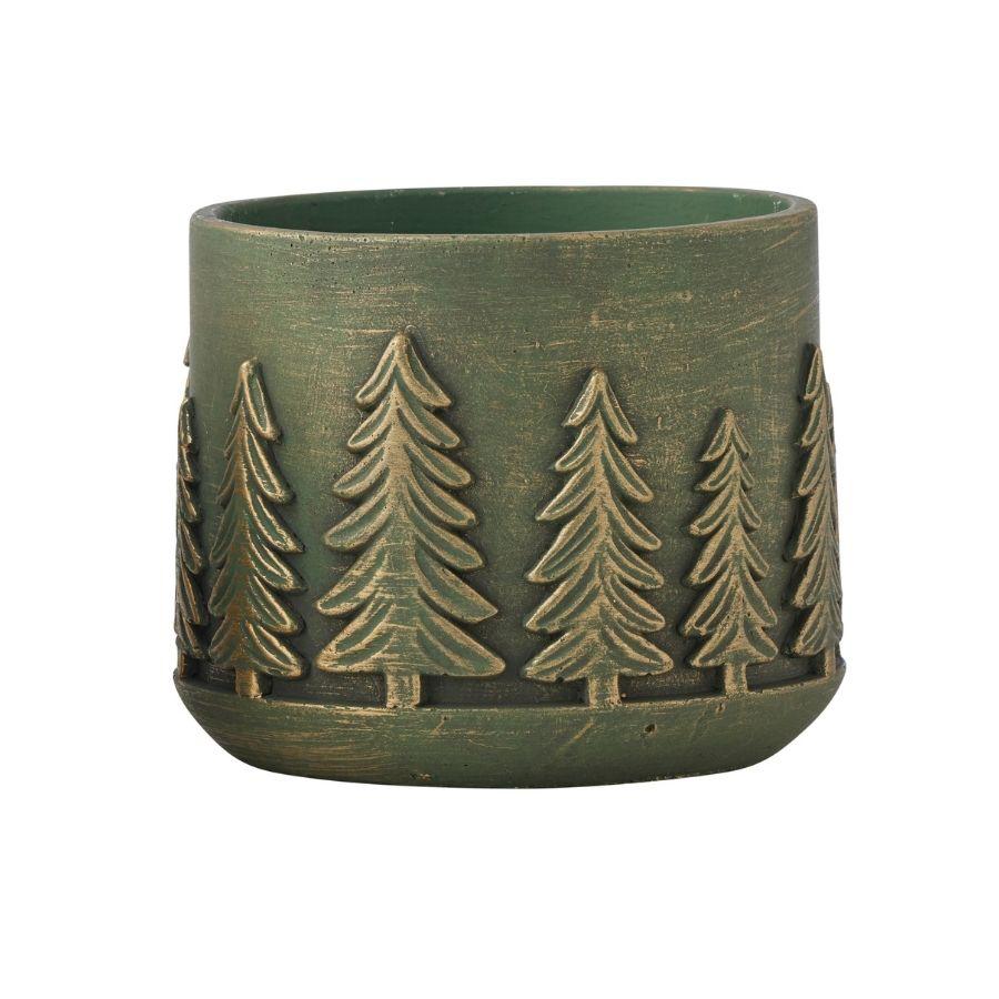 Green Christmas Trees Planter w/Hole & Plug 18*15cm
