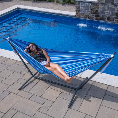 Vivere Latin Double Cotton Hammock - Azul