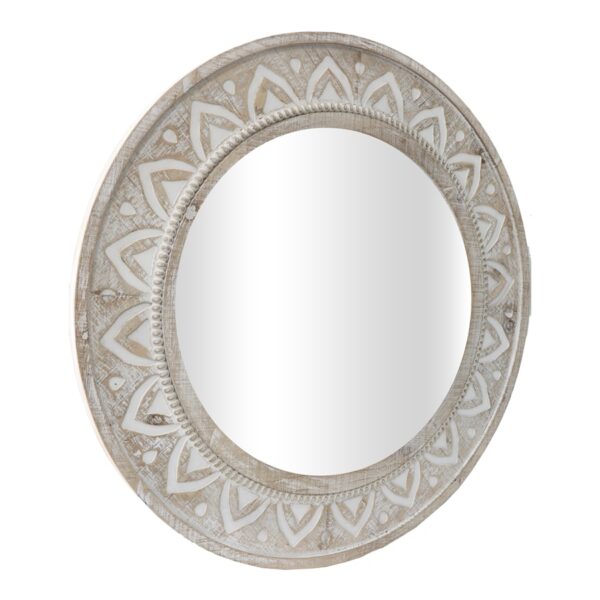 XL Carved Hamptonsstyle Round Mirror 70cm