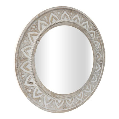 XL Carved Hamptonsstyle Round Mirror 70cm
