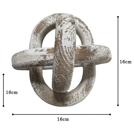 Wooden 3-Link Table Decoration 16cm - Image 2