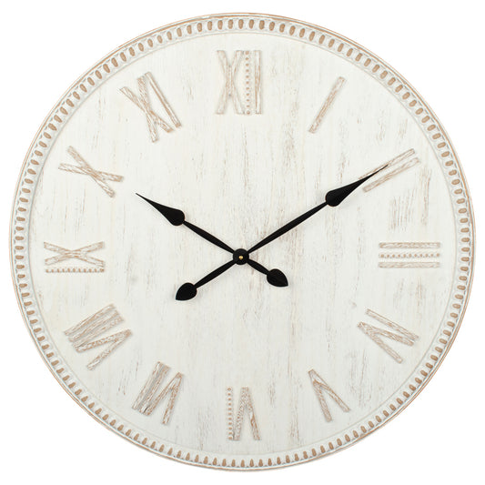 Hamptons Roman Numeral Rimmed Wall Clock 80cm