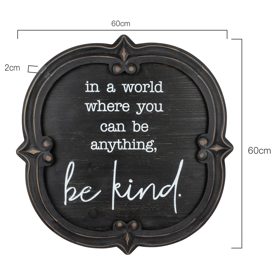 Nero 'Be Kind' Carved Wall Art 60cm - Image 4
