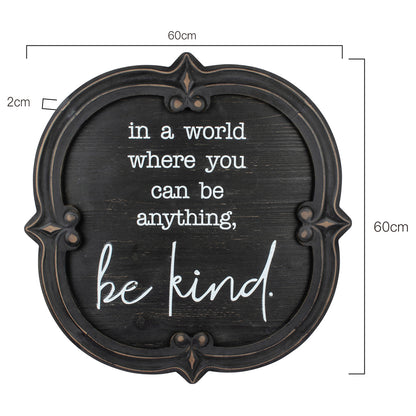 Nero 'Be Kind' Carved Wall Art 60cm - Image 4