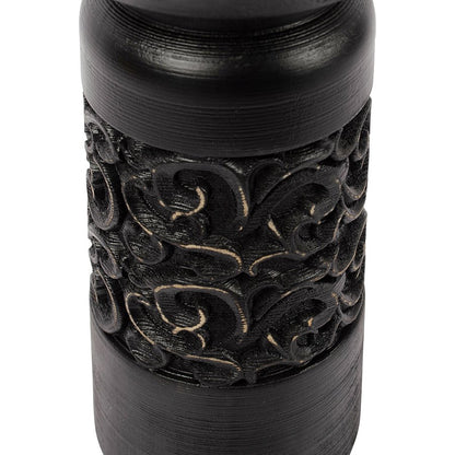 Nero Carved Pillar Candleholder 11x23cm - Image 3