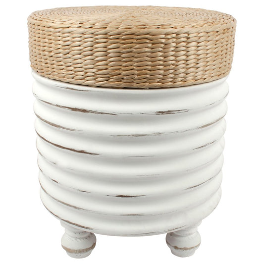 Hamptons Wave Stool / Side Table 40x45cm