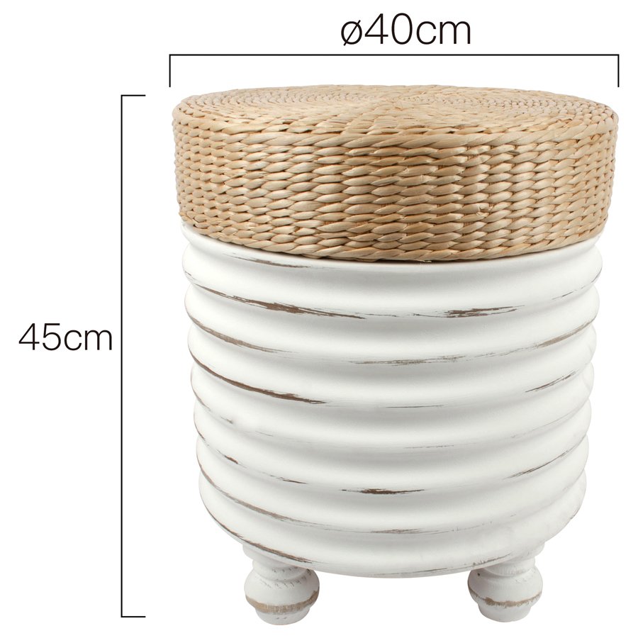 Hamptons Wave Stool / Side Table 40x45cm - Image 3