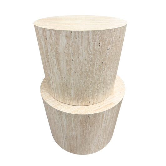 Set 2 Nested Round Display Pillars 48cm