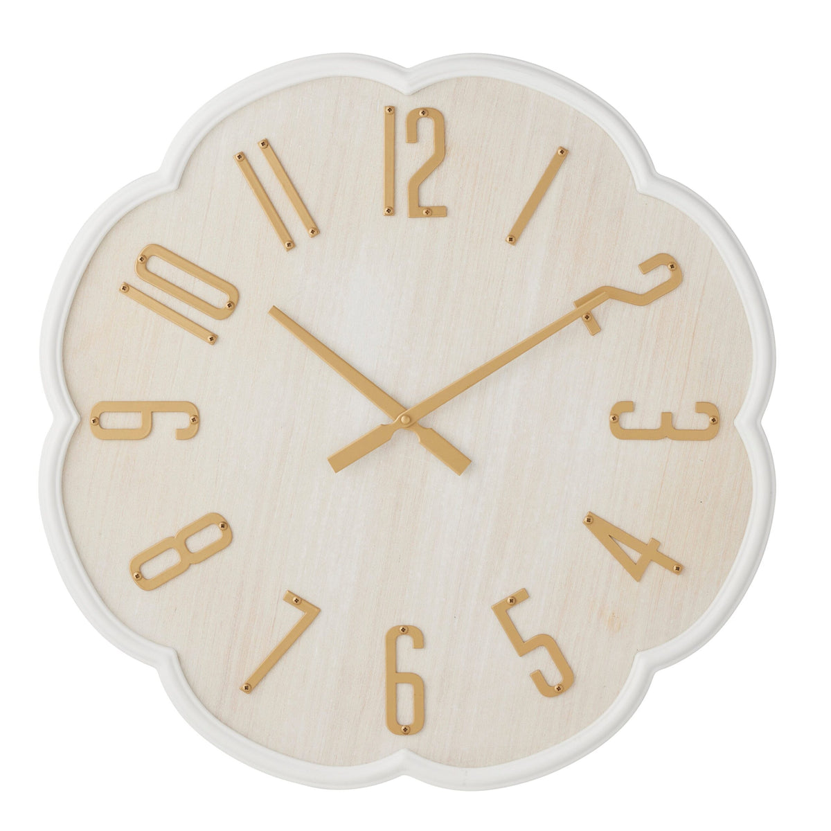 Metal & Gold Scalloped Clock 60cm
