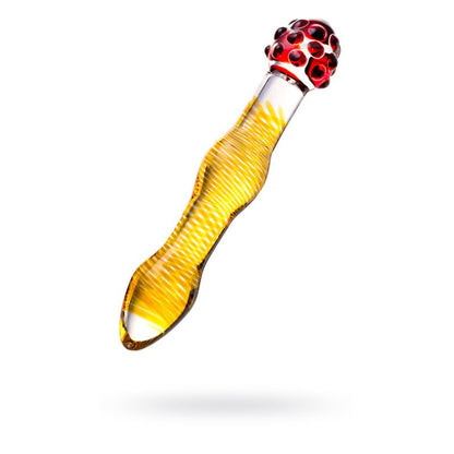 Sexus Glass Dildo Yellow and Red 20.5 cm
