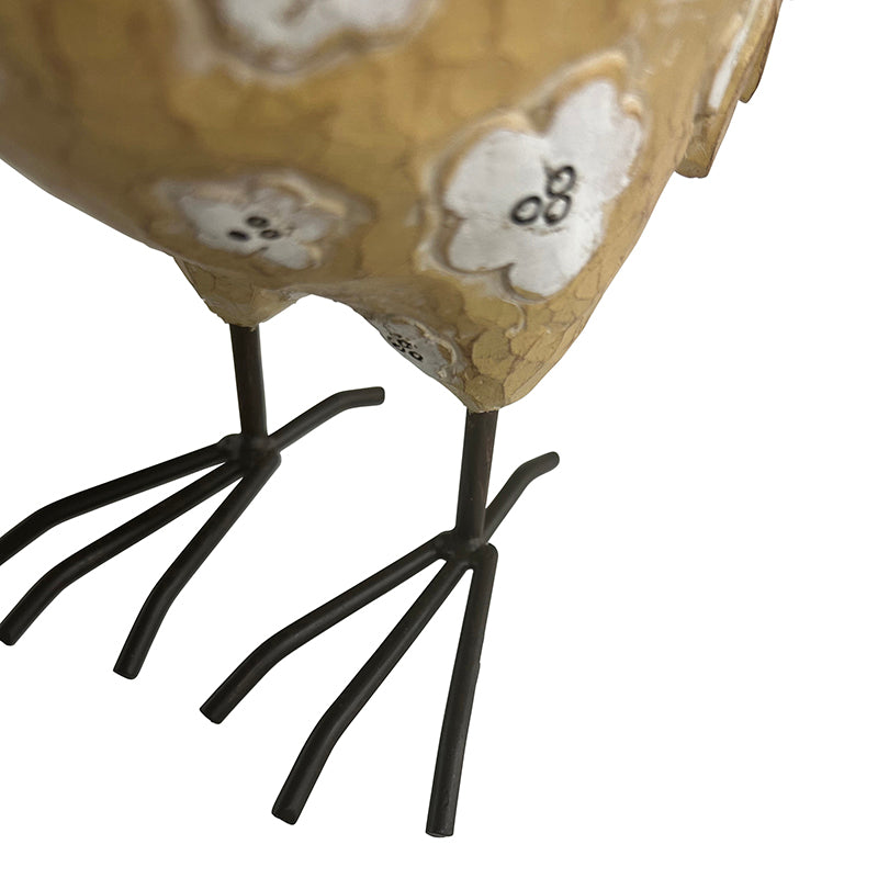 Decorative Fawn Rooster w Flowers 24cm - Image 3