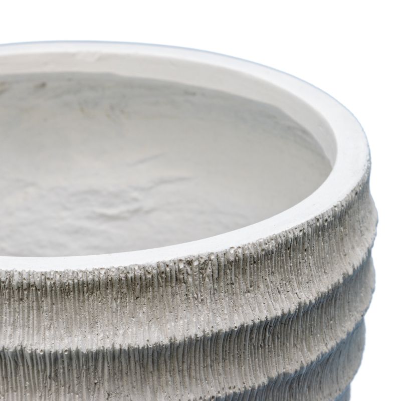Set 2 Nested Ribbed Textured Planters 28cm, 21cm - Image 4
