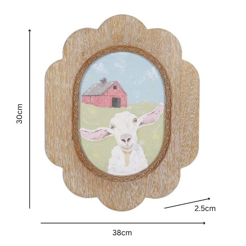 Smiling Sheep Framed Wall Art 39cm - Image 5